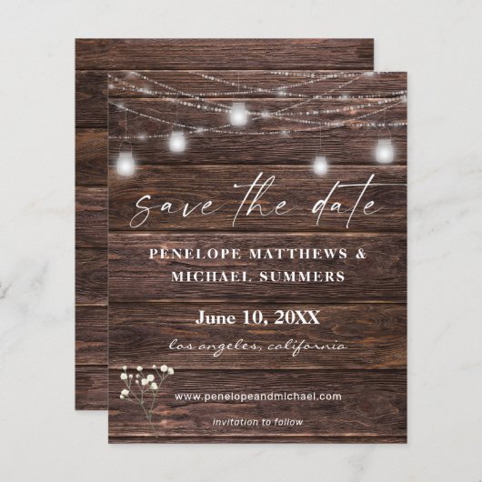 Budget Baby's Grote Rustic Sla de datum op (Voorkant / Achterkant)