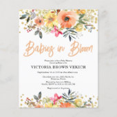 Budget Baby's in Bloom Floral Baby shower Invite (Voorkant)