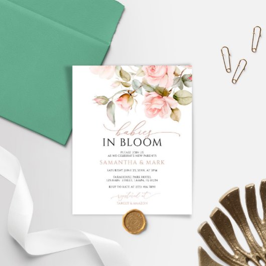 Budget Baby's in Bloom Pink Rose Twin Baby shower