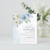 BUDGET Baby's in Bloom Twins Douche Uitnodiging (Staand voorkant)