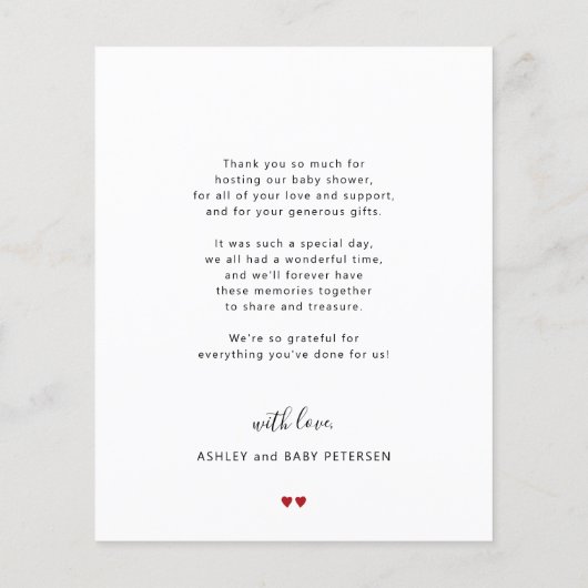 Budget babyshower bedank foto kaart (Achterkant)