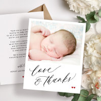 Budget babyshower bedank foto kaart