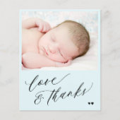 Budget babyshower eenvoudige foto bedankt (Voorkant)