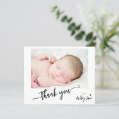 Budget babyshower elegante foto dankkaart (Staand voorkant)