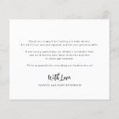 Budget babyshower elegante foto dankkaart (Achterkant)