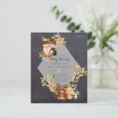 BUDGET BABYSHOWER UITNODIGINGEN - Bosdieren (Staand voorkant)