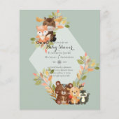 BUDGET BABYSHOWER UITNODIGINGEN - Bosdieren Flyer (Voorkant)