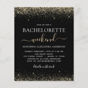 Budget Bachelorette Weekend Gold Modern Glitter