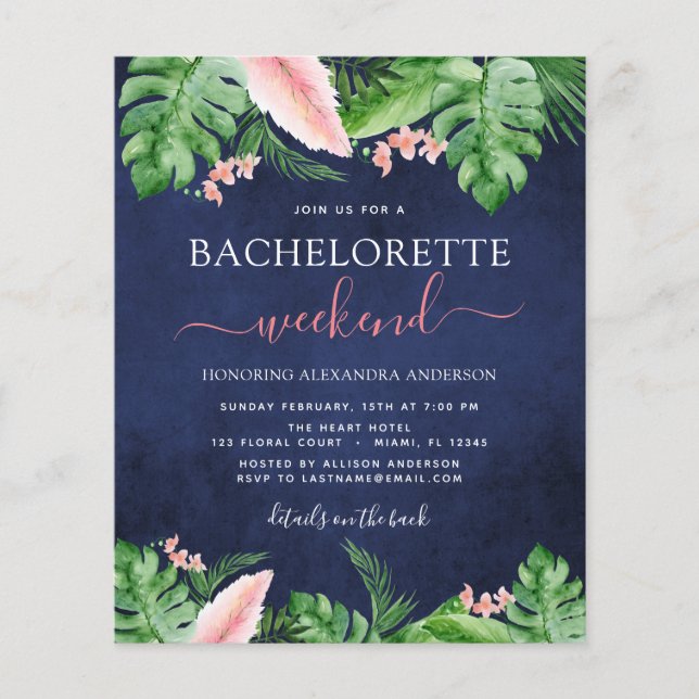 Budget Bachelorette Weekend Itinerary Tropical (Voorkant)
