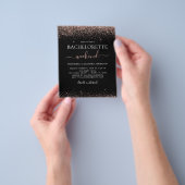 Budget Bachelorette Weekend Roze Roze Gouden Glitt Flyer (Hand)