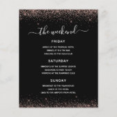 Budget Bachelorette Weekend Roze Roze Gouden Glitt Flyer (Achterkant)