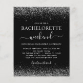 Budget Bachelorette Weekend Silver Glitter Party Flyer (Voorkant)