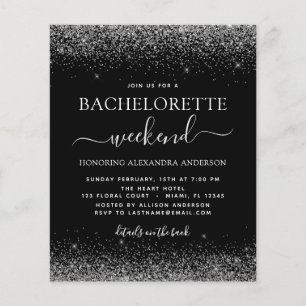 Budget Bachelorette-weekend Zilver Glitterfeest Flyer