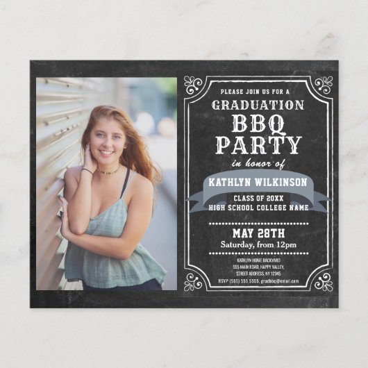 BUDGET Backyard Afstuderen BBQ 4 Fotouitnodiging (Voorkant)