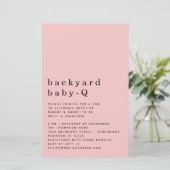 Budget Backyard Baby Q BBQ Shower Pink Invite (Staand voorkant)
