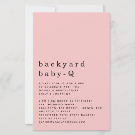 Budget Backyard Baby Q BBQ Shower Pink Invite