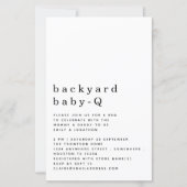 Budget Backyard Baby Q BBQ Shower Simple Invite (Voorkant)