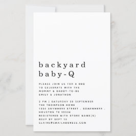 Budget Backyard Baby Q BBQ Shower Simple Invite