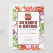 Budget Backyard BBQ Burger en Brews Waterverf Kaart (Voorkant)