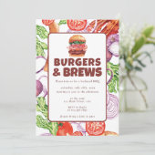 Budget Backyard BBQ Burger en Brews Waterverf Kaart (Staand voorkant)