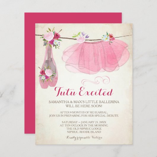 Budget Ballerina Baby shower (Voorkant / Achterkant)