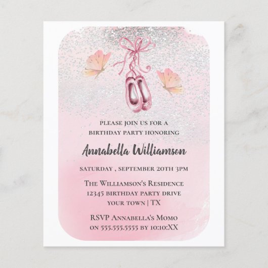 Budget Ballet Shoes & Butterfly Birthday Party (Voorkant)