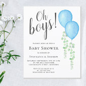 Budget Ballons Couple's Twins Baby shower Invite
