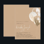 Budget Balloons Gold Ivory 21st Party Uitnodiging<br><div class="desc">Budget Balloons Gold Ivory 21st Party nodigt uit. Een budgetprijs voor KLEINE 4, 5 x 5, 6 inch. Verkrijgbaar in een SEMI GLOSS 110 lb KAART STOCK dat de standaardoptie is (aanbevolen voor uitnodigingen), OF een SATIN FINISH 80 lb THINER PAPER STOCK (ideaal voor behuizingen). Elegant stijl voor je eenentwintigste...</div>