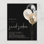 Budget Balloons Gold Ivory QR Code Sweet 16 Black (Voorkant)