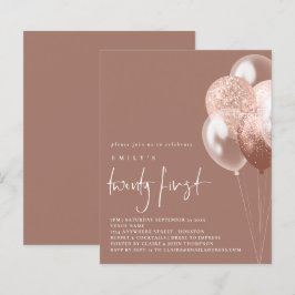 Budget Balloons Script Roos Gold 21st Party nodigt