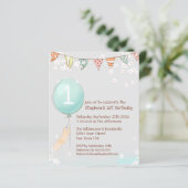 Budget Balonse Babies 1e Birthday Invitation (Staand voorkant)