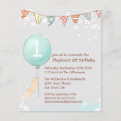 Budget Balonse Babies 1e Birthday Invitation (Voorkant)
