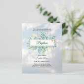 BUDGET Baptism Bautizo Bautismo GREENERY nodigt (Staand voorkant)