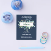 BUDGET Baptism Bautizo Bautismo GREENERY nodigt Flyer (Enkel)