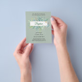 BUDGET Baptism Bautizo Bautismo GREENERY nodigt Flyer (Hand)