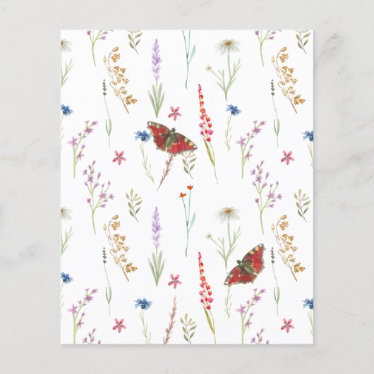 Budget Baptism Blue Wildflower & Butterfly Invite (Achterkant)