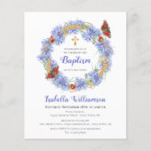 Budget Baptism Blue Wildflower & Butterfly Invite (Voorkant)