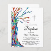 Budget Baptism Boy's Christening Uitnodiging (Voorkant / Achterkant)