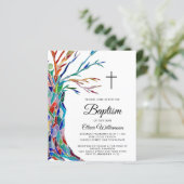 Budget Baptism Boy's Christening Uitnodiging (Staand voorkant)