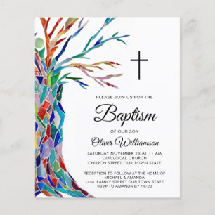Budget Baptism Boy's Christening Uitnodiging