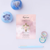 BUDGET Baptism Christening Bautizo Bautismo INVITE Flyer (Enkel)