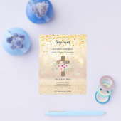 BUDGET Baptism Christening Bautizo Bautismo INVITE Flyer (Enkel)