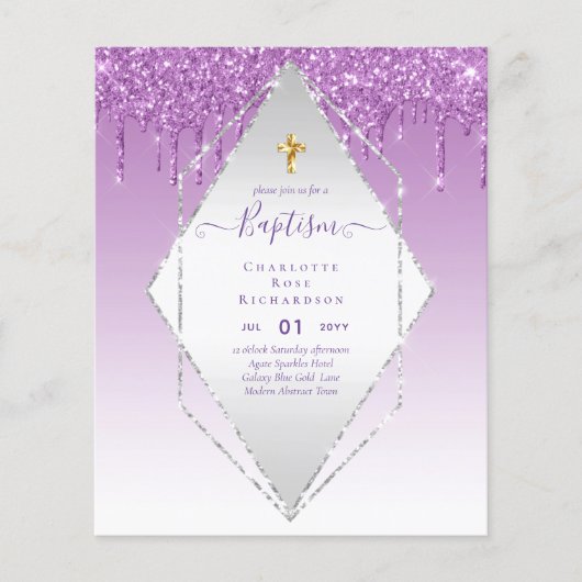 BUDGET BAPTISM CHRISTEST Invitation AGATE GOLD (Voorkant)