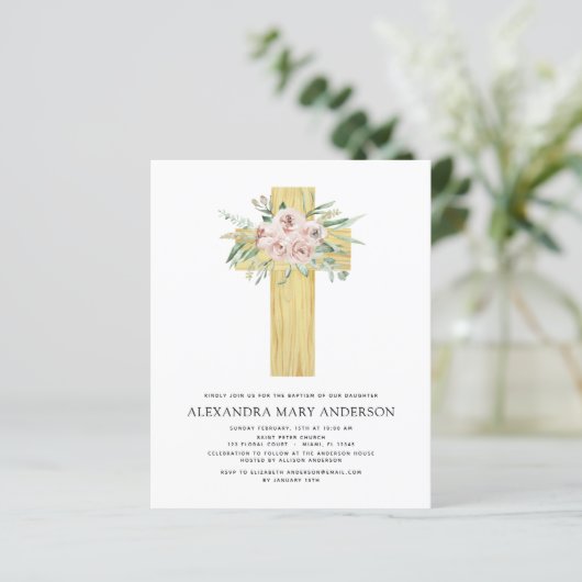 Budget Baptism Dusty Pink Rose Greenery (Staand voorkant)