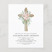 Budget Baptism Dusty Pink Rose Greenery Eucalyptus Flyer (Voorkant)