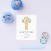 Budget Baptism Dusty Pink Rose Greenery Flyer (Enkel)
