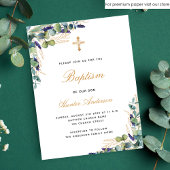 Budget Baptism eucalyptus greenery blauwe uitnodig