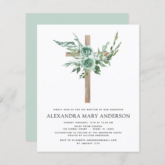 Budget Baptism Floral Eucalyptus Greenery (Voorkant / Achterkant)