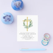 Budget Baptism Floral Greenery Sage Eucalyptus Flyer (Enkel)
