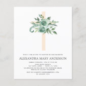 Budget Baptism Floral Greenery Sage Eucalyptus Flyer (Voorkant)